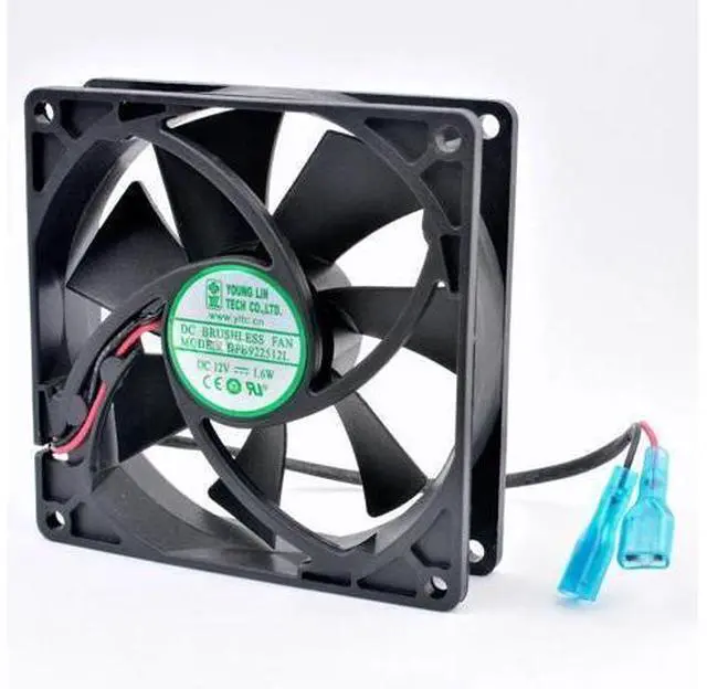 Alt view image 3 of 4 - DFB922512L 92mm fan 92x92x25mm DC12V 1.6W 2 wires, double ball bearings, cooling fan for chassis power supply CPU