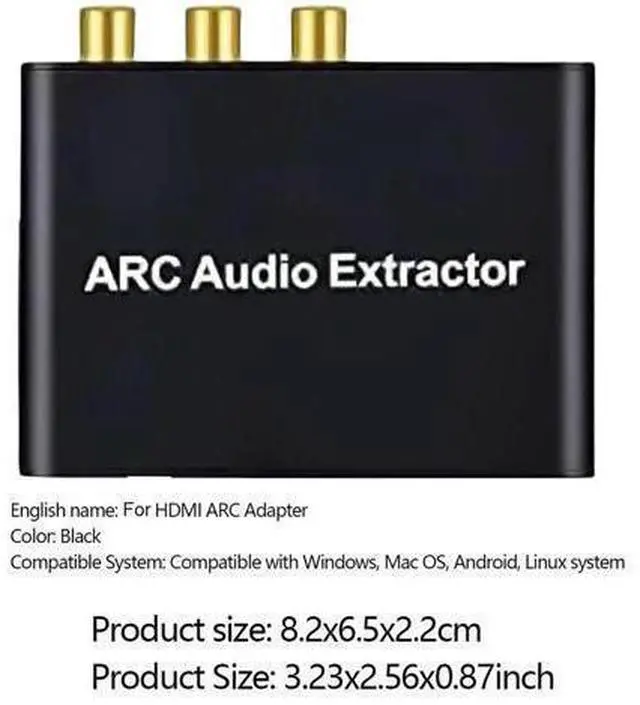 Alt view image 3 of 4 - HDMI-Compatible ARC Audio Extractor ARC Return Channel Converter HDMI-Compatible ARC Adapter 192 KHz for HDTV Soundbar Amplifier