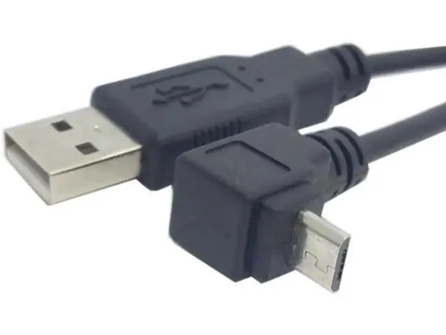 Alt view image 2 of 2 - Up Angled 90 Degree Micro USB Male to USB Data Cable U2-204-0.3M