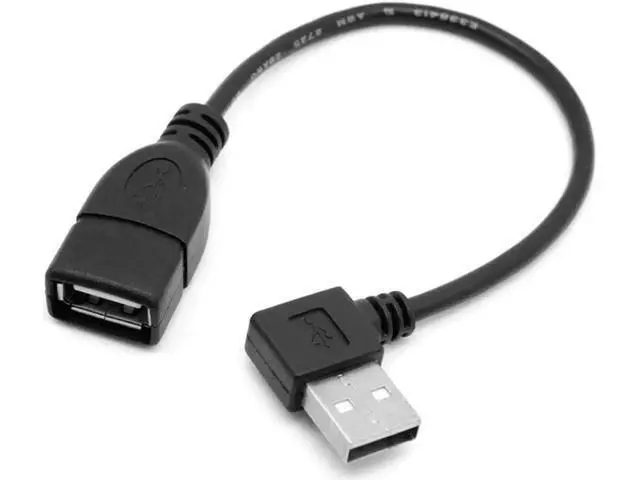 Alt view image 4 of 5 - 90 Degree Right Angled USB 2.0 A Male to USB Female Extension Cable 20cm U2-002-RI-0.2M