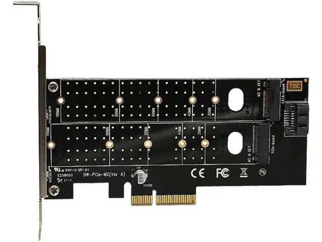 Alt view image 3 of 6 - M.2 NVMe SSD NGFF to PCIE X16 Adapter M Key B Key SATA PCI Express NVME m2 SSD SATA Converter riser card
