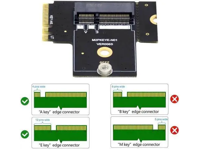 Alt view image 3 of 5 - NGFF Key A+E PCI Express Male to Female Right Angled 90 Degree Low Profile Adapter Extension Card Riser