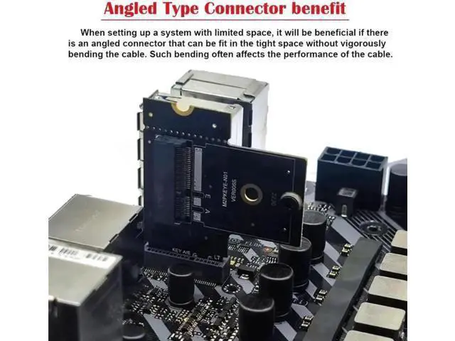Alt view image 4 of 5 - NGFF Key A+E PCI Express Male to Female Right Angled 90 Degree Low Profile Adapter Extension Card Riser
