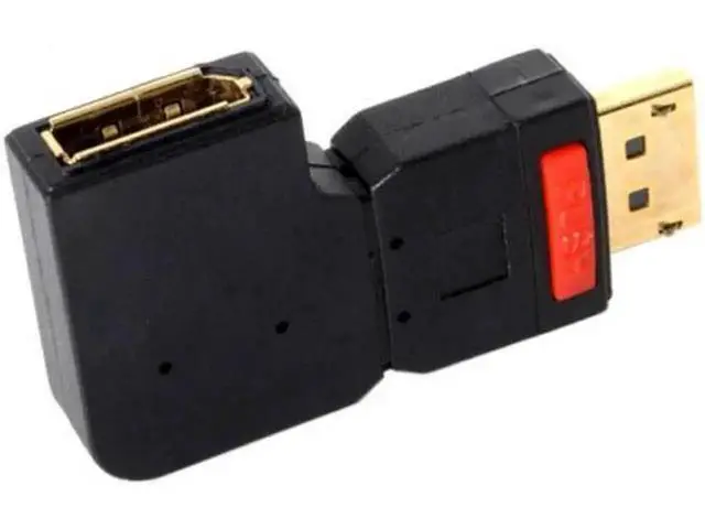 Alt view image 3 of 4 - Left Angled 90 Degree DisplayPort Male to Female Extension Adapter Standard DP 4K
