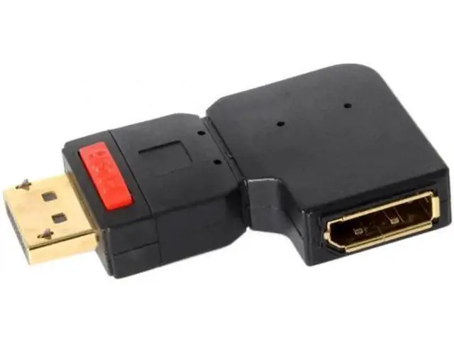 Alt view image 4 of 4 - Left Angled 90 Degree DisplayPort Male to Female Extension Adapter Standard DP 4K