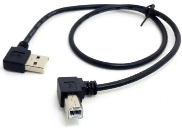 Alt view image 2 of 7 - Left Angled USB 2.0 A Male to B Male Angled 90 Degree Printer Cable 50cm 100cm 1.5feet