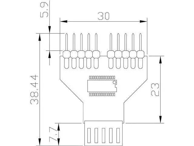 Alt view image 3 of 7 - PH78 Motherboard USB2.0 9PIN 1 to 2 Expansion Adapter for Water-Cooled RGB Light Fan Speed Measurement
