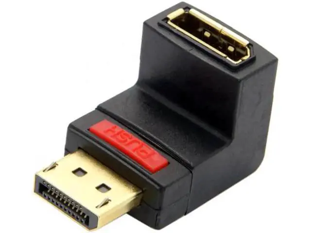 Alt view image 2 of 7 - Up Angled 90 Degree DP DisplayPort Male to Female Extension Adapter 4K