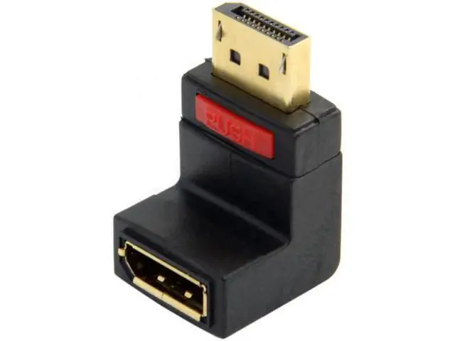 Alt view image 6 of 7 - Up Angled 90 Degree DP DisplayPort Male to Female Extension Adapter 4K