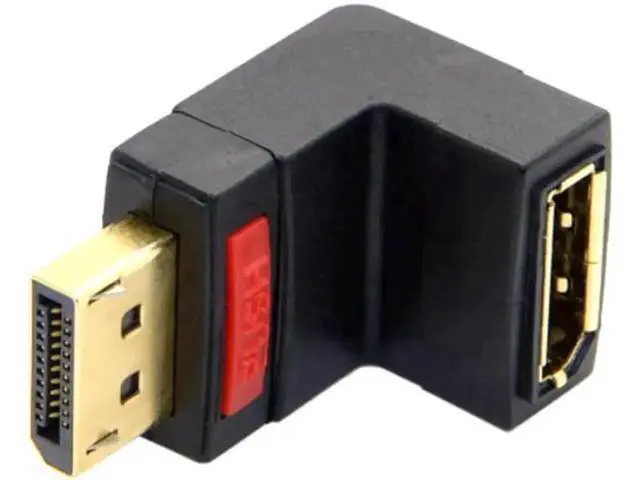 Alt view image 3 of 5 - Up Angled 90 Degree DP DisplayPort Male to Female Extension Adapter DP-086-UP