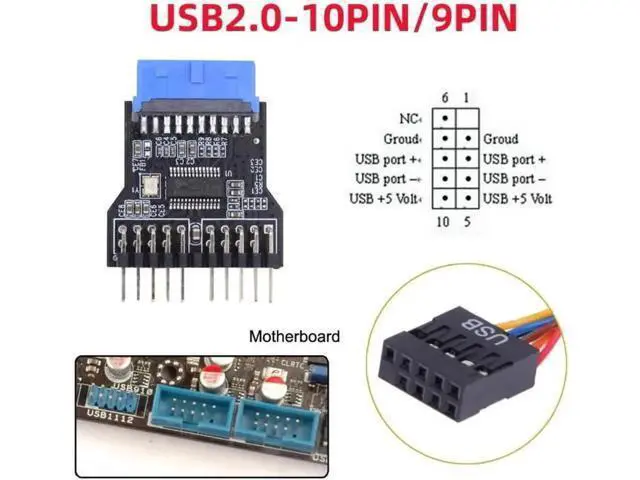 Alt view image 5 of 7 - Motherboard 19pin USB 3.0 Header 1 to 2 USB2.0 9Pin Female Extension HUB Connector Adapter Port Multilier