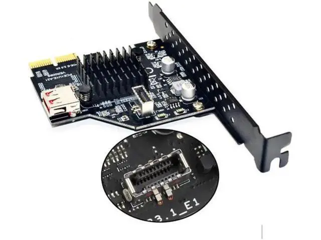 Alt view image 2 of 7 - USB 3.1 Front Panel Socket & USB 2.0 to PCI-E Express Card Ad