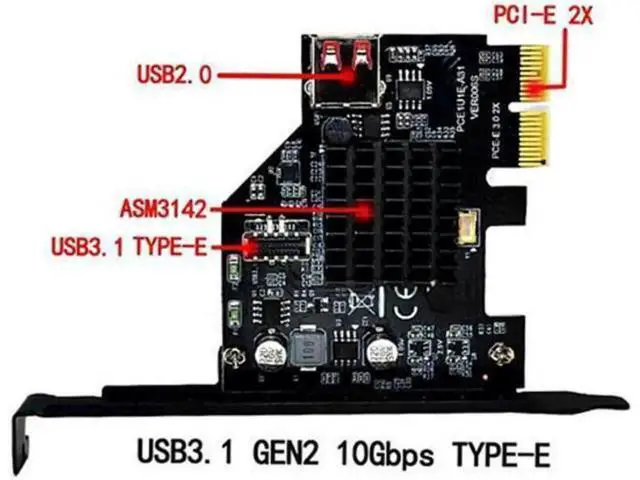 Alt view image 7 of 7 - USB 3.1 Front Panel Socket & USB 2.0 to PCI-E Express Card Ad