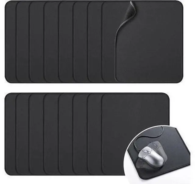 Main image of 17 Pcs Computer Mouse Pad Non-Slip Rubber Base and Textured Stitched Edge Mousepads Mouse Pad Pack for Office and Home 10.2x8.2 Inches 3 mm Thickness