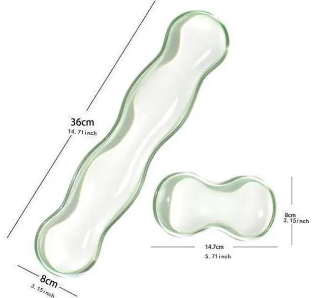 Alt view image 7 of 7 - Clear Gel Wrist Rest for Keyboard and Mouse Green Silicone Mouse Wrist Rest Set Cute Ergonomic Wrist Rest for Keyboard 60%/75%(Green)