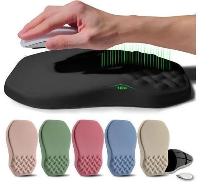 Main image of Ergonomic Raised Mouse Pad Wrist Support with Bilateral Slope Memory Foam Mousepad for Wrist Rest and Carpal Tunnel Pain Relief 11.8x7.9 Black