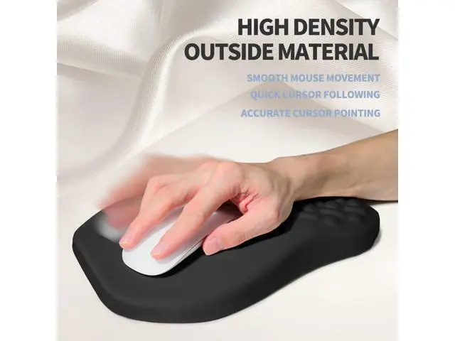 Alt view image 4 of 6 - Ergonomic Raised Mouse Pad Wrist Support with Bilateral Slope Memory Foam Mousepad for Wrist Rest and Carpal Tunnel Pain Relief 11.8x7.9 Black