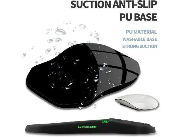 Alt view image 6 of 6 - Ergonomic Raised Mouse Pad Wrist Support with Bilateral Slope Memory Foam Mousepad for Wrist Rest and Carpal Tunnel Pain Relief 11.8x7.9 Black