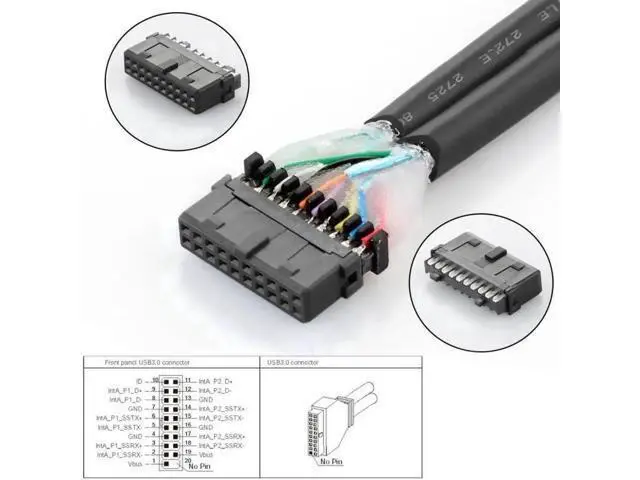 Alt view image 2 of 7 - Motherboard 19pin USB 3.0 Header 1 to 2 USB2.0 9Pin Female Extension HUB Connector Adapter Port Multilier