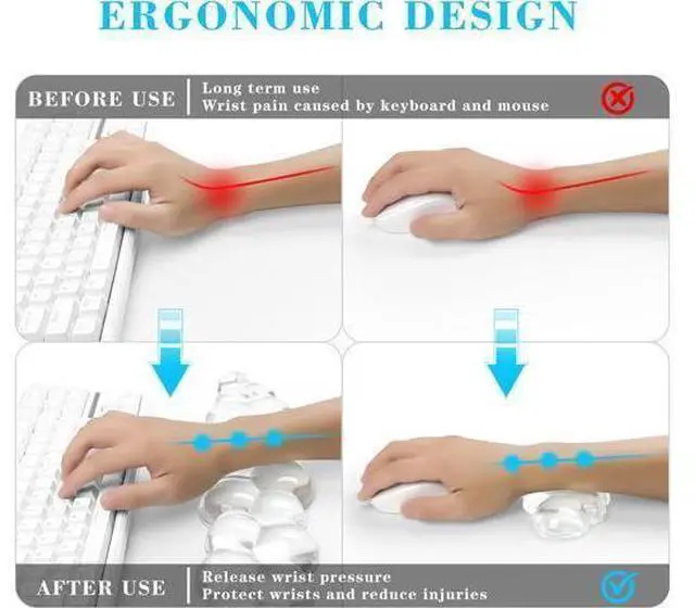 Alt view image 2 of 7 - Gel Cloud Keyboard and Mouse Wrist Rest Cute Wrist Support and Arm Support Keyboard Rest for Keyboard and Mouse Typing Pain ReliefSuitable for Office/Computer/Laptop/GamingWhite