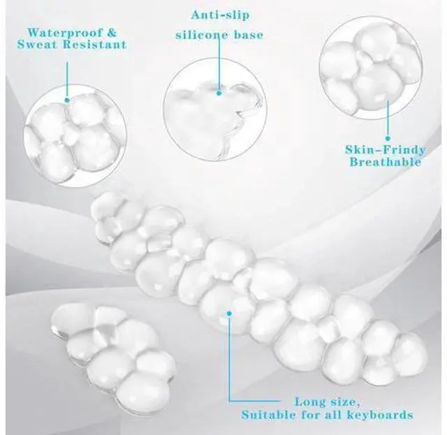 Alt view image 3 of 7 - Gel Cloud Keyboard and Mouse Wrist Rest Cute Wrist Support and Arm Support Keyboard Rest for Keyboard and Mouse Typing Pain ReliefSuitable for Office/Computer/Laptop/GamingWhite