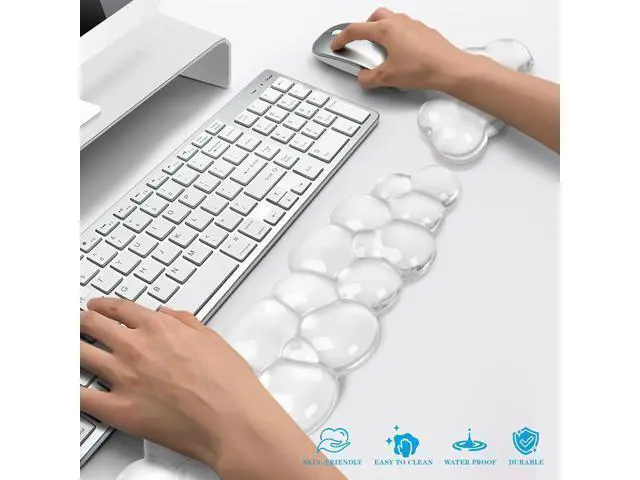 Alt view image 6 of 7 - Gel Cloud Keyboard and Mouse Wrist Rest Cute Wrist Support and Arm Support Keyboard Rest for Keyboard and Mouse Typing Pain ReliefSuitable for Office/Computer/Laptop/GamingWhite