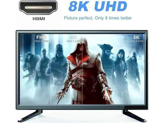 Alt view image 4 of 6 - Left Angled Mini HDMI Male to HDMI 2.1 Female UHD Extension Gold Converter Adapter Support 8K 60hz HDTV