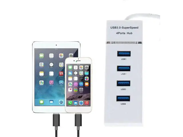 Alt view image 3 of 5 - 3.0 Hub High Speed 4-Port Hub Independent Switch Hub Four-t Splitter Hub 3.0 Multi-Interface Hub Professional