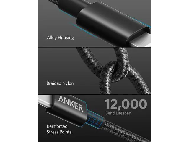 Alt view image 5 of 7 - New Nylon USB C to Lightning Cable MFi Certified for iPhone 14 Series and More (2 Black 6FT)