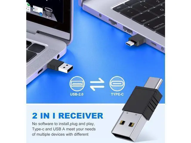 Alt view image 3 of 7 - Wireless Presenter Remote with Air Mouse Control Rechargeable USB A&C Presentation Clicker PPT Pointer RF 2.4GhZ PowerPoint Clicker Slide Advancer for Computer Laptop Mac