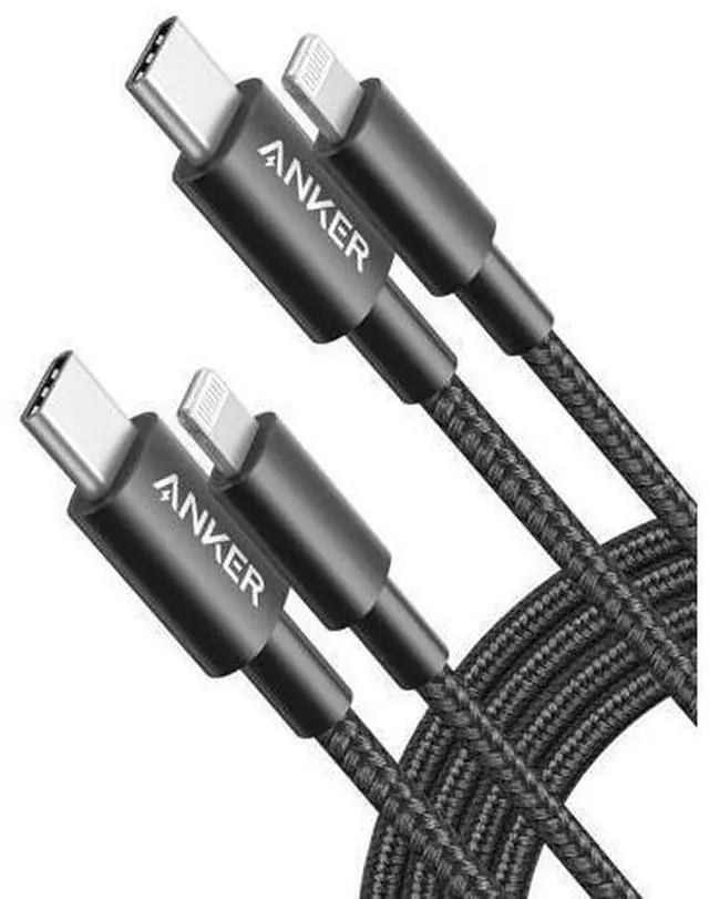 Main image of New Nylon USB C to Lightning Cable MFi Certified for iPhone 14 Series and More (2 Black 6FT)