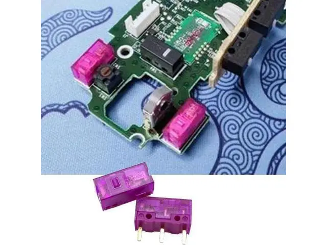 Alt view image 2 of 6 - 2Pcs Purple Purple Dot Micro Switch 3 Pin 0.7N 150M Microswitch Micro Button Switches for Gaming Mouse
