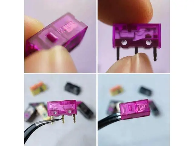 Alt view image 3 of 6 - 2Pcs Purple Purple Dot Micro Switch 3 Pin 0.7N 150M Microswitch Micro Button Switches for Gaming Mouse
