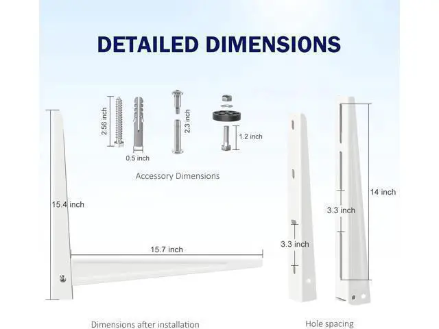Alt view image 2 of 7 - Mini Split Wall Mounting Bracket for Outdoor Condenser 7000-15000 BTU Universal Mini Split Heat Pump Systems Support Brackets Support up to 330 lbs