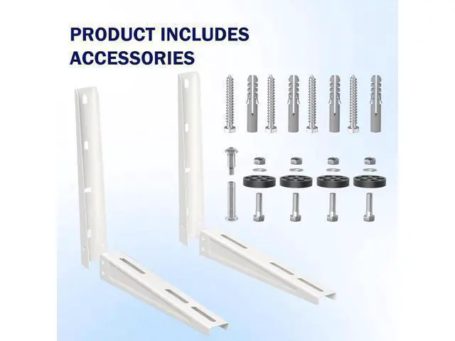 Alt view image 4 of 7 - Mini Split Wall Mounting Bracket for Outdoor Condenser 7000-15000 BTU Universal Mini Split Heat Pump Systems Support Brackets Support up to 330 lbs