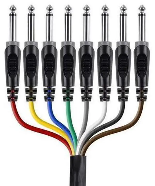Alt view image 2 of 3 - 8-Channel 1/4-Inch TS Male to 1/4-Inch TS Male Snake Cable - 6 Feet 26AWG 8 Balanced Mono and Unbalanced Stereo Lines