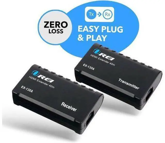 Alt view image 2 of 7 - HDMI Over Ethernet Extender HDMI 1.4 with 1080p@60Hz Resolution Power Over Cable - HDMI Over CAT6 Extension Up to 131 feet (EX-130A)