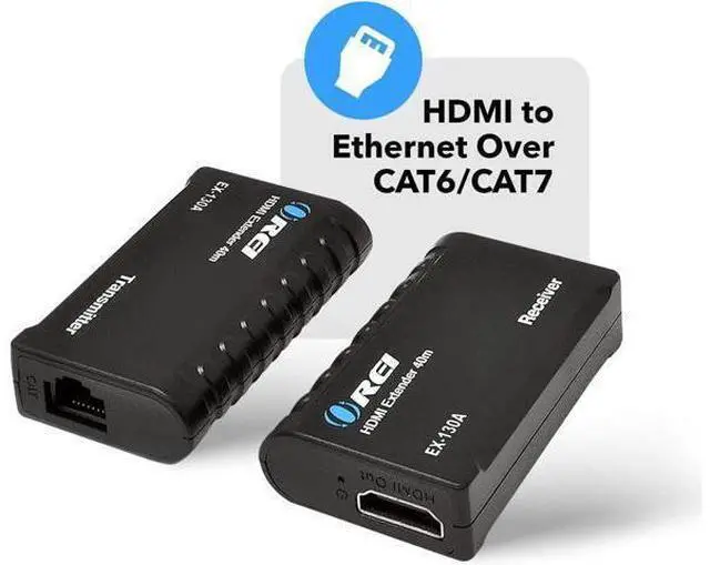 Alt view image 4 of 7 - HDMI Over Ethernet Extender HDMI 1.4 with 1080p@60Hz Resolution Power Over Cable - HDMI Over CAT6 Extension Up to 131 feet (EX-130A)