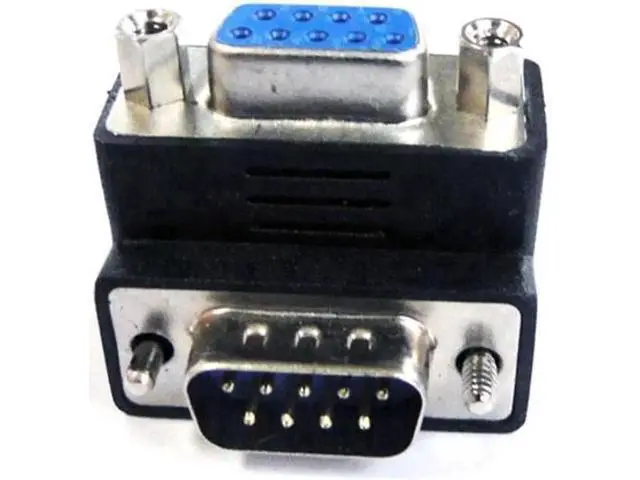 Alt view image 5 of 6 - DB-001-UP Up Angled 270 degree RS232 D-Sub 9Pin Male screw type To Female Nut type extension Adapter