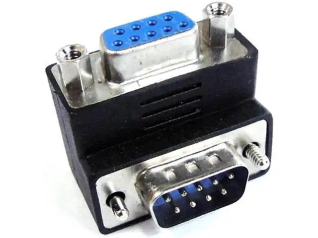 Alt view image 6 of 6 - DB-001-UP Up Angled 270 degree RS232 D-Sub 9Pin Male screw type To Female Nut type extension Adapter