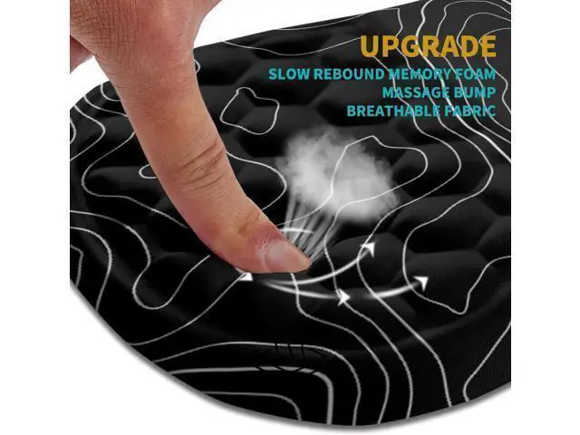 Alt view image 2 of 6 - Ergonomic Mouse Pad Wrist Support Wrist Rest Mousepad for Carpal Tunnel Pain Relief with Integrated Memory Foam Slope Massage Bulge (11.8x7.9 inch Topographic Contour)