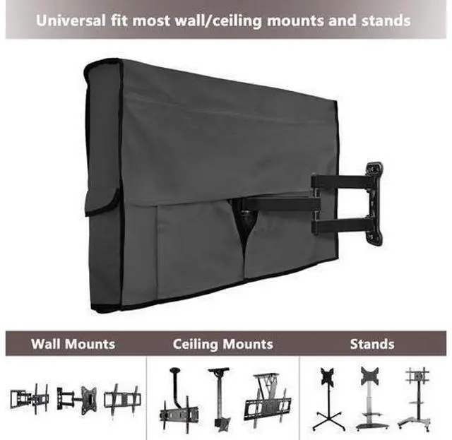 Alt view image 4 of 6 - Waterproof Outdoor TV Cover for 28-32 inch Outside Flat Screen Televisions with Mounts and Stands Black