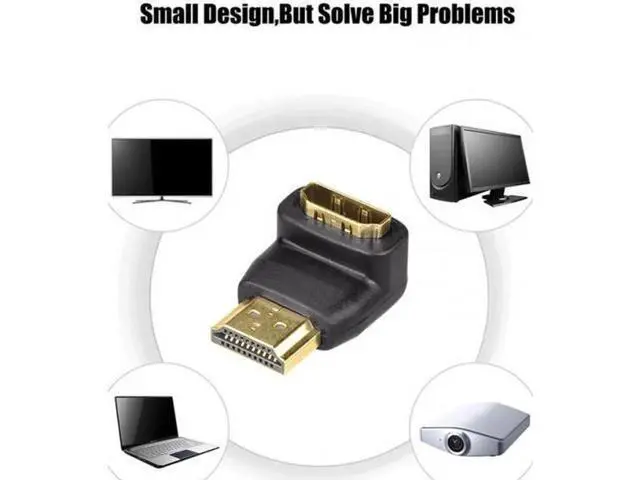 Alt view image 2 of 7 - HD-010 90 Degree Down Angled HDMI 1.4 Male to Female Extension Adapter Converter