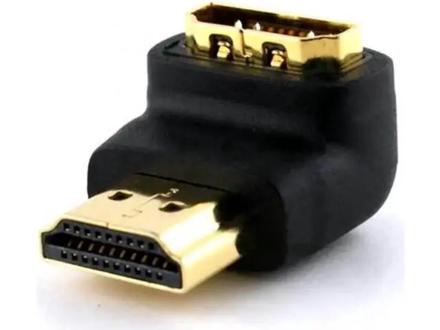 Alt view image 4 of 7 - HD-010 90 Degree Down Angled HDMI 1.4 Male to Female Extension Adapter Converter
