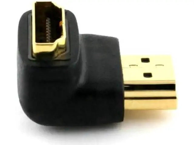 Alt view image 6 of 7 - HD-010 90 Degree Down Angled HDMI 1.4 Male to Female Extension Adapter Converter