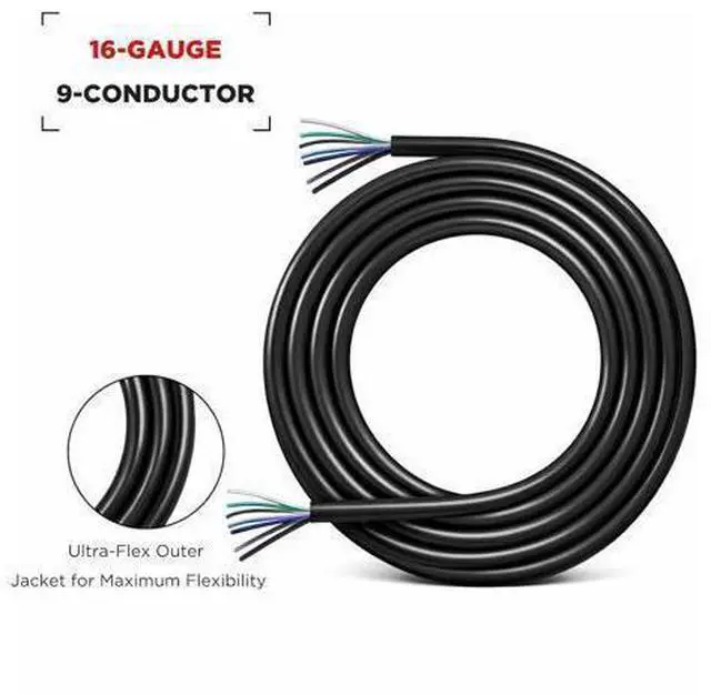 Alt view image 5 of 6 - RS916-20 20-Feet 9-Conductor Speaker Cable 16AWG CCA Ultra-Flex and Easy Peel Jacket 4 Channel Speaker Wire and Remote Wire