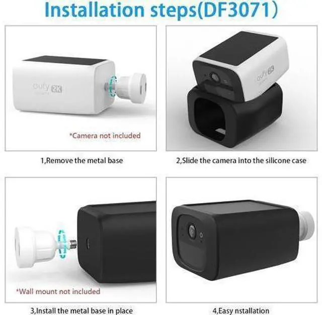 Alt view image 5 of 7 - Silicone Cover for eufy Security SoloCam S220 (Black 2 Pack)