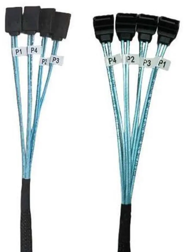 Alt view image 3 of 6 - 4/6 pcs/set Sata To Sata Cable 6 Ports/Set Date Cable Sata 7 Pin To Sata 7 Pin Sas Cable 6Gbps HDD Splitter Cable For Server(Double 90 Degrees) (0.5m)