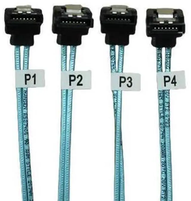 Alt view image 4 of 6 - 4/6 pcs/set Sata To Sata Cable 6 Ports/Set Date Cable Sata 7 Pin To Sata 7 Pin Sas Cable 6Gbps HDD Splitter Cable For Server(Double 90 Degrees) (0.5m)