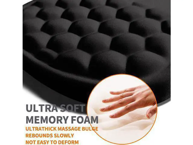 Alt view image 3 of 6 - Ergonomic Joint Wrist Support Mouse Pad with Memory Foam Cushion Massage Bump Carpal Tunnel Pain Relief Mousepad Slope Design for Wrist Rest 11.8x7.9 in Black